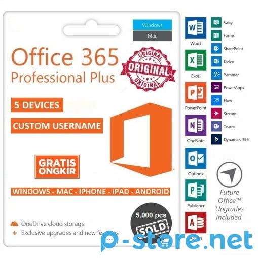 Jual Microsoft Office 365 - Support 5 Device 