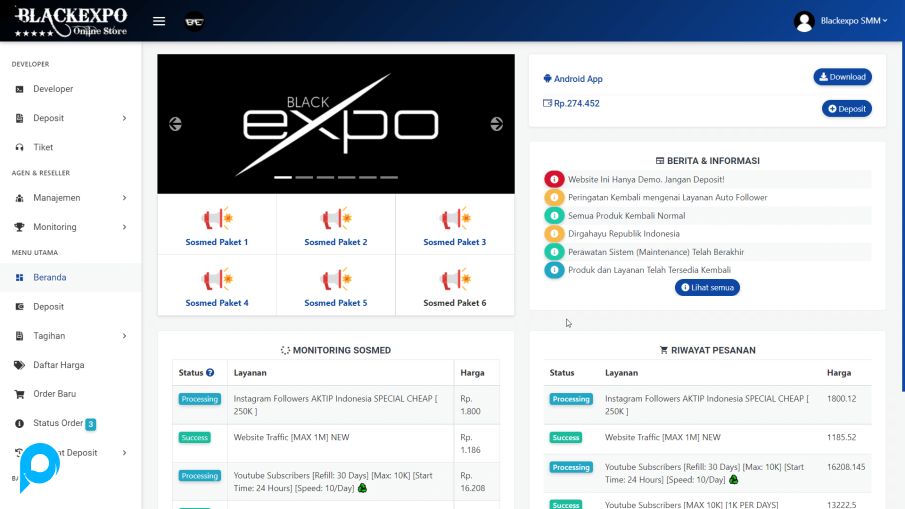 Jual Source Code CMS Web Blackexpo SMM Panel Multi Provider - P-Store.Net