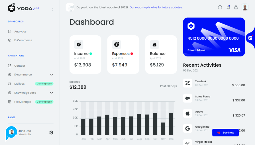 Jual Yoda - Bootstrap 5 HTML, Vue, React Admin Dashboard Template - P ...