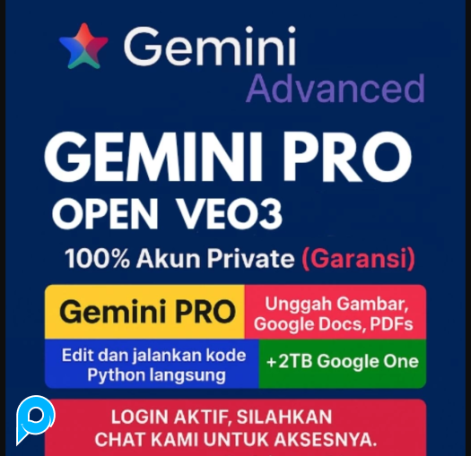 Jual GEMINI PRO 1BULAN DAN 15 BULAN | 1 TAHUN | GDRIVE 2TB | VEO 3 ...