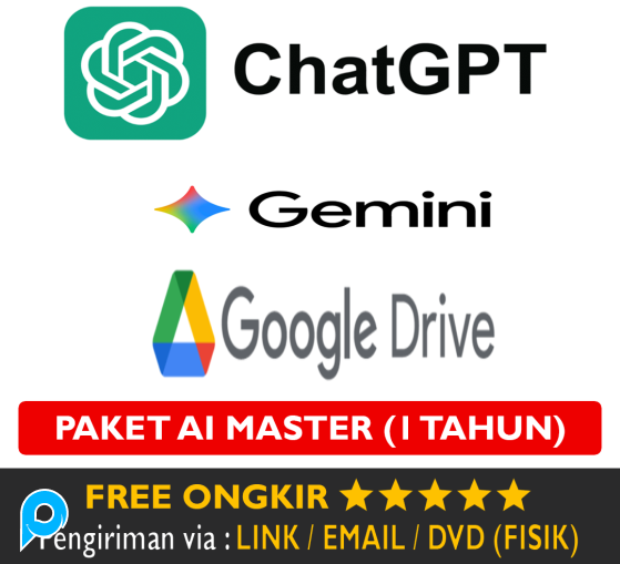 Jual Paket AI 1 Tahun - ChatGPT Plus Gemini AI PRO Google Drive 2 TB 1 ...
