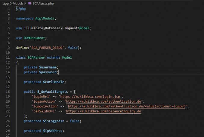 Jual Script Php Api Bca Parser Untuk Cek Saldo Dan Mutasi Bank Bca P